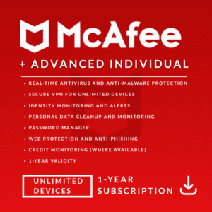 McAfee+ Advanced Individual Unlimited Devices, 1 Year