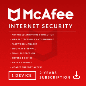 McAfee Internet Security 1 Device, 2 Years