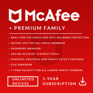 McAfee+ Premium Family Unlimited Devices, 1 Year