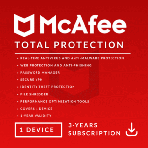 McAfee Total Protection 1 Device, 3 Years
