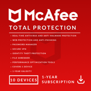 McAfee Internet Security 10 Devices, 1 Year